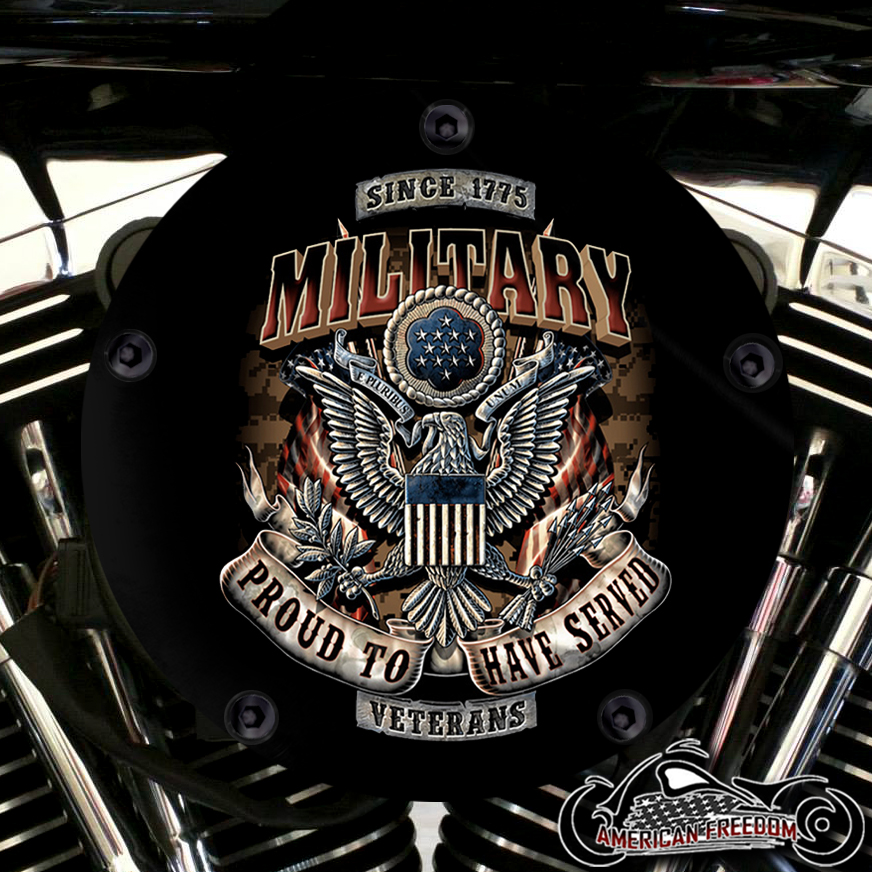 Harley Davidson High Flow Air Cleaner Cover - Proud Military